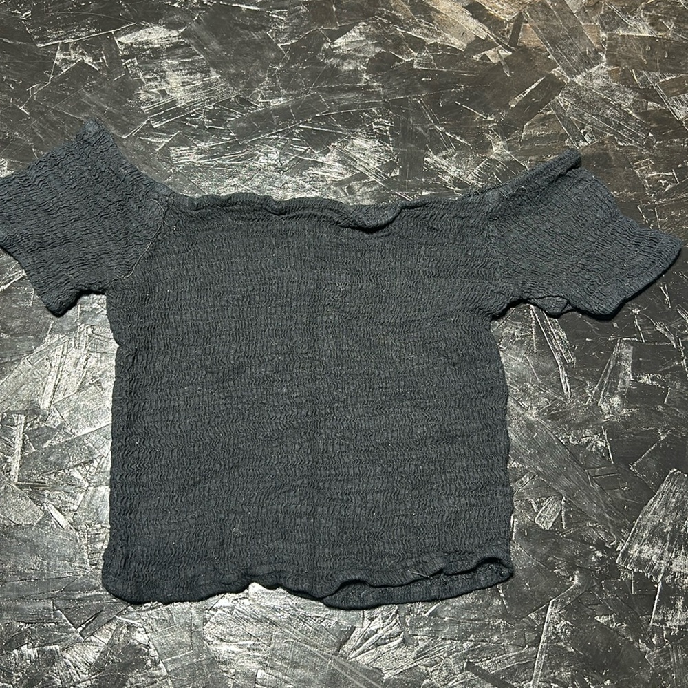 Stretchy, Black Off the Shoulder Crop Top